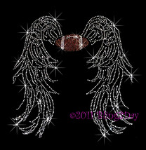 Angel Wings - Football - Iron on Rhinestone Transfer Bling Hot Fix Sport... - £11.15 GBP