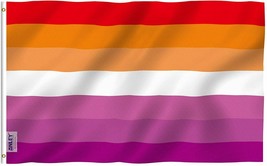 ANLEY Fly Breeze 3x5 Feet Sunset Lesbian Pride Flag  - Sunset Pride Flag - £7.86 GBP