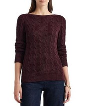 Lauren Ralph Lauren Lurex Cable Knit Boat Neck Sweater, Size XL - $55.12