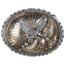 70&#39;s-80&#39;s Native American sterling/gold filled eagle belt buckle - £219.46 GBP