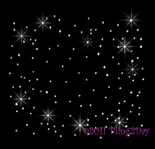 Bling Sheet 12&quot; X 12&quot; - CLEAR - Random Scattered - Iron on Rhinestone Transfer - £3.90 GBP
