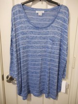 Liz Claiborne 3/4 Sleeve Sweater Blue Jewel Size Medium NEW $38 - $16.02