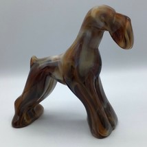 Vintage Imperial Glass Airedale Terrier Dog End Of Day Carmel Slag Figurine - £77.76 GBP