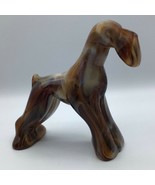 Vintage Imperial Glass Airedale Terrier Dog End Of Day Carmel Slag Figurine - £78.44 GBP