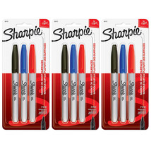NEW Sharpie Fine Point Permanent Markers, 3 Colored Markers (3 packs) - £10.00 GBP