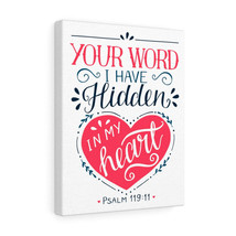  Psalm 119:11 Your Word Red Heart Bible Verse Canvas Christian W - £60.74 GBP+