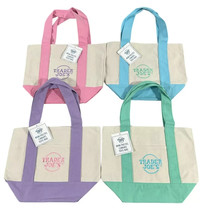 Trader Joe&#39;s Mini Pastel Canvas Tote Bag Set Of 4 Colors Limited - $74.95