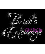 Bride&#39;s Entourage - Iron on Rhinestone Transfer Bling Hot Fix Bridal Bri... - £5.57 GBP