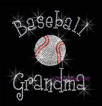 Baseball Grandma - C - Iron on Rhinestone Transfer Bling Hot Fix Sports - DIY - £7.06 GBP