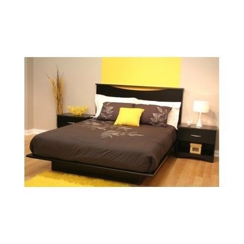 Queen Size Platform Bed Stylish Furniture Contemporary Bedroom South Shore New - $172.26