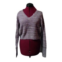 BP Sweater Grey Dark Heather Women Crop Size XS V Neck Pullover - $27.14