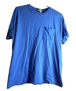 Gildan Blue Pocket T Shirt Sz L 100% Cotton  well worn - $275.85 MXN