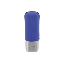 S.T. Dupont - Double Cigar Case Leather Electric Blue &amp; Chrome - 183267 - $4,004.14 MXN