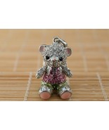 Crossfor Teddy Bear Multi-Colored Crystal Necklace Boy Teddy-03Multi Japan - £63.75 GBP
