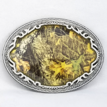 Belt Buckle Camouflaged Trees Leaves Picture Enamel Legends West 2006 USA Made - £39.32 GBP