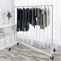 Commercial Garment Rack Rolling Collapsible Clothing Shelf Z-Base Indoor - £67.64 GBP