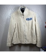 Pendleton Fuzzy Zip Up Jacket Beige Tan Womans Front Pockets Size Medium - $43.95