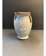 Vintage Flower Vase Decorative Off White Textured Flower Design on Sides - £3.88 GBP
