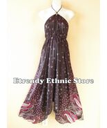 2D108 - Plum Versatile Silk Multi Scarf Women Maxi Long Dress, Skirt Mat... - $24.90