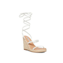 Chelsea &amp; Violet Mariah Ankle Wrap Espadrille Wedge Sandals - Ankle Straps - Whi - £27.60 GBP