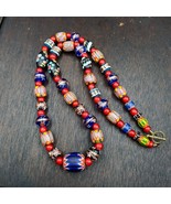 Venezianischer afrikanischer Stil Vintage einzigartiges Muster Glasperle... - $53.68