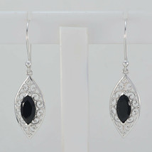 comely Garnet 925 Sterling Silver Red Earring genuine india CA gift - £15.79 GBP