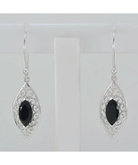 comely Garnet 925 Sterling Silver Red Earring genuine india CA gift - $26.81 CAD