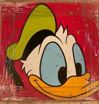 Paulina del Mar &quot;Green Donald&quot; Mixed Media w Acrylic on Canvas Disney Duck - £232.70 GBP