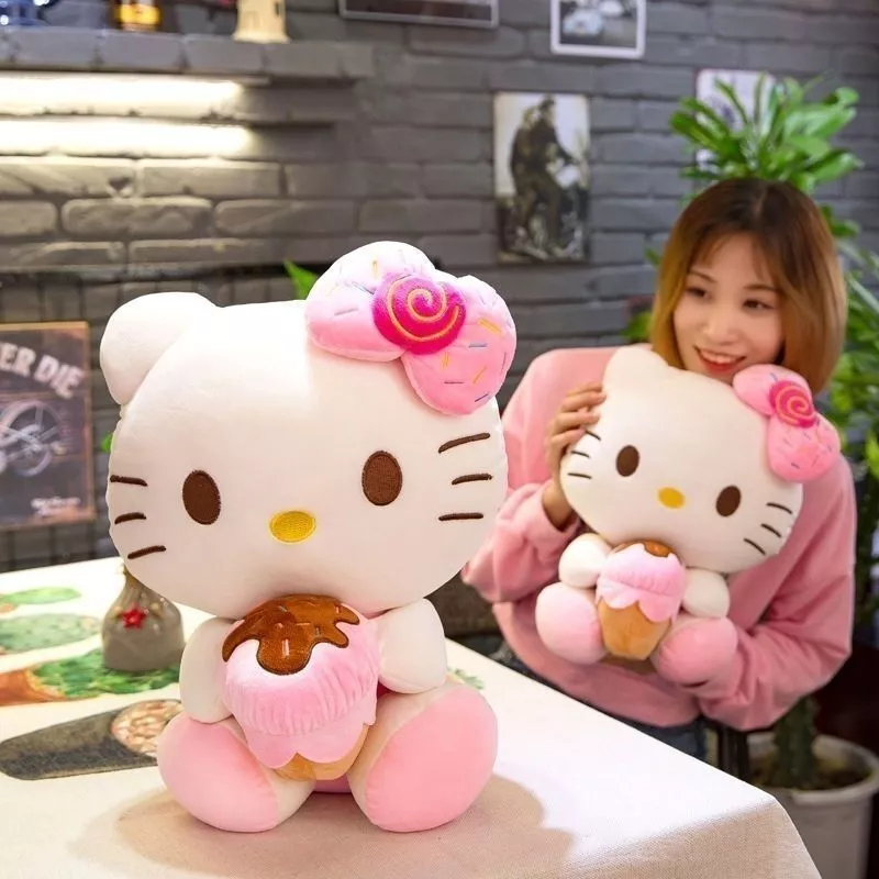 Ice Cream Hello Kitty Plush Doll Sanrio cartoon Soft Toy Christmas Birthday Gift - $26.24