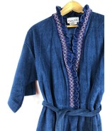 Vintage Julie Girl Robe Bathrobe Womens Small Short Length Velour Blue 1... - $527.25 MXN