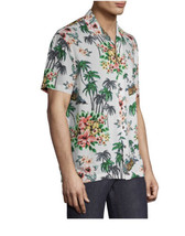 George Men&#39;s Short Sleeve Tropical Print Shirt - £15.81 GBP