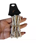 NWT G by Gennaro Rhinestone Beaded Gold Toned Stretch Bracelet - $12.00