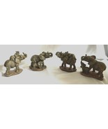 Mother &amp; Baby Calves Elephants Lot of 4 Resin Figurines Jungle Wild Animals - £31.25 GBP