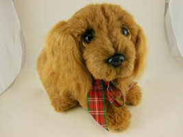 Yomiko Russ Berrie Dog Plush Brown 9 inch long x 7 inch tall VINTAGE Rare - £11.62 GBP