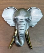 Jonette Jewelry (JJ) Vintage Pewter and Gold Toned African Elephant Pin ... - £31.57 GBP