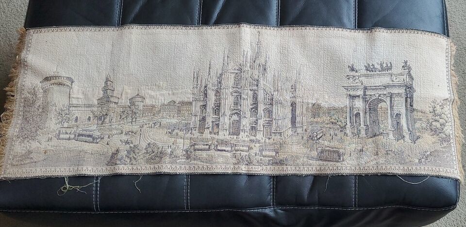 Primary image for Vintage Milano Italy Wall Hanging Tapestry Table Runner 52 x 18 Machine Woven