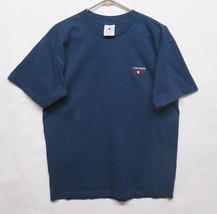 Vtg Converse All Star T shirt USA Made Size L Navy Blue Embroidered Patch - £19.01 GBP