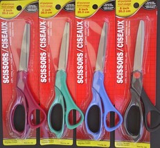 8 Inch Scissors  Stainless Steel All Purpose Select: Black, Blue, Green or Pink - £2.39 GBP