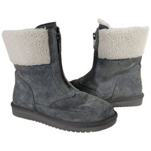 UGG Boots Zip Up Lytta Mini Womens Sz 9 Koolaburra Gray Suede Booties Wild Dove - £43.94 GBP