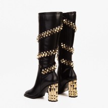 The Gladiator Black Leather Knee High Women Boot image 5