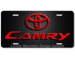 Toyota Camry Inspired Art Red on Mesh FLAT Aluminum Novelty License Tag ... - £12.73 GBP