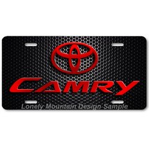Toyota Camry Inspired Art Red on Mesh FLAT Aluminum Novelty License Tag ... - $16.19