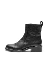 Zadig &amp; Voltaire Empress Clous Round Toe Leather Low-Heel Booties $528, ... - $6,955.05 MXN