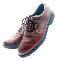 Footjoy Comfort Leather Golf Shoes Men&#39;s 8 Medium 57778 Soft Spikes Brown - £18.46 GBP