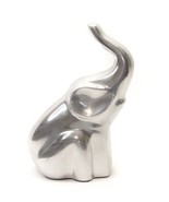 Elephant Trunk Up Figurine Silver Tone Stainless 8&quot; height x 5 x 2 1/2&quot; ... - £17.03 GBP