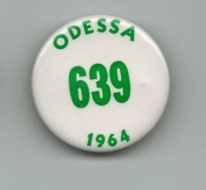 Vtg 1964 Odessa Texas Rodeo Contestant Pin 639 Pinback Bob Eidson - £7.98 GBP