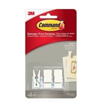3M Command Strips 3 pack of White Clips Damage Free Hanging Up to  4 lbs - £7.87 GBP