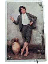 Antique Postcard Young Woman Having a Smoke Break Barefoot M&amp;M &quot;Minerva&quot; Prague - £3.90 GBP