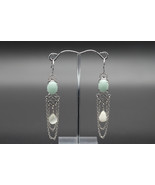 Jewdi Light Green Czech Beads Crystal Handmade Earrings (E06S097) - $917.02 MXN