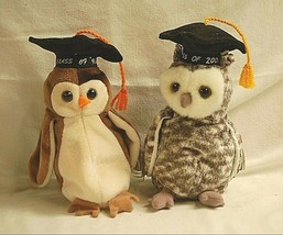 TY Originals Beanie Baby Lot 2 Owls Fuzzy Plush Toy Animal Class of 1998... - £11.66 GBP